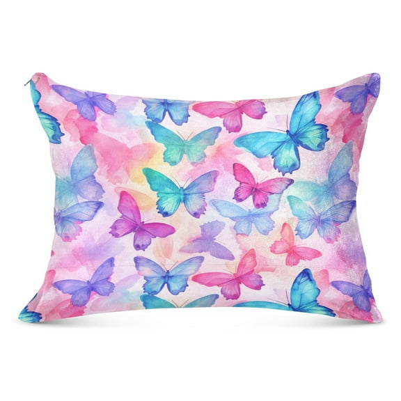 Gorgeous Butterfly Plush Pillow Cases Standard Size Ultra Soft Warm Pillowcases with Zipper 20"x26"