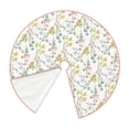 thumbnail image 2 of Daiia Floral Drawing Merry Christmas Tree Skirt , Xmas Large Lace-up Tree Skirt, Santa Snowflakes Rustic Home Decorations New Year Party Farmhouse Decor-36", 2 of 7