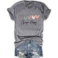 thumbnail image 2 of Choose Happy Letter Graphic Tees for Women 2026 Summer Casual Short Sleeve Crewneck T Shirts Mental Health Shirt, 2 of 3