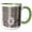 Green/White, variant on 3drose, Modern Snakeskin with Round Framed Monogram Letter K, 11oz Two-tone Blue Mug