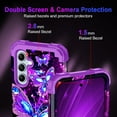 thumbnail image 2 of Casetego for Samsung Galaxy A55 5G/A35 5G Case,Glow in The Dark Three Layer Heavy Duty Shockproof Full Protection Hard Plastic Bumper+Soft Silicone Protective Case,Purple, 2 of 8