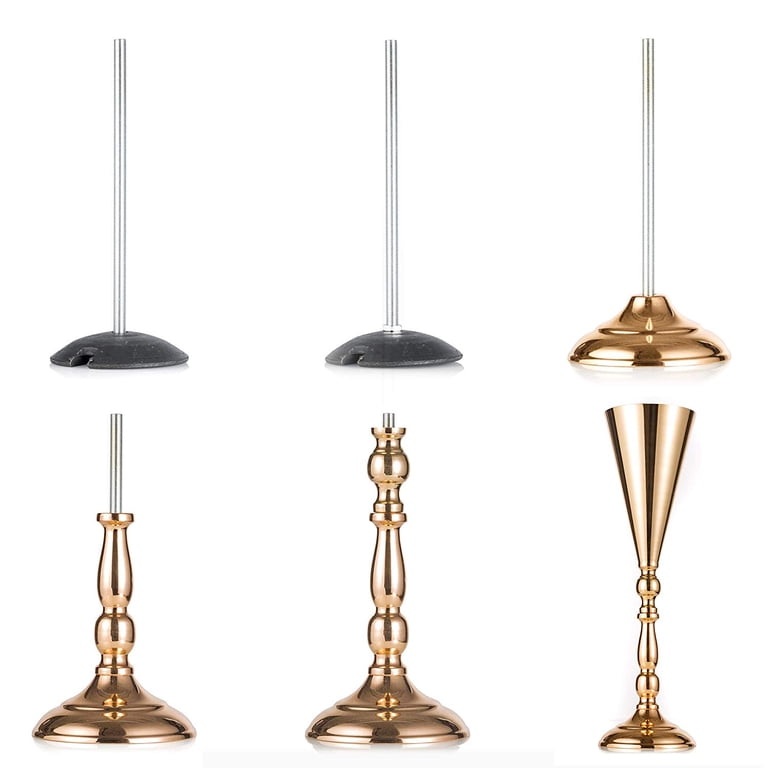 NUPTIO Set Of 6 Gold Tall Trumpet Vases - 21.9" Metal Centerpieces For Wedding & Party Decor