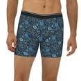 thumbnail image 2 of Picia Winter Blue Forest Deer Pattern Men's Athletic Long Leg Briefs , Performance Stretch Underwear，Moisture-Wicking, 2 of 7