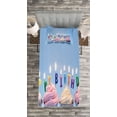thumbnail image 3 of Ambesonne Blue Quilted Bedspread Set 2 Pcs, Cupcakes Letter Candles, Twin Size, Multicolor, 3 of 3