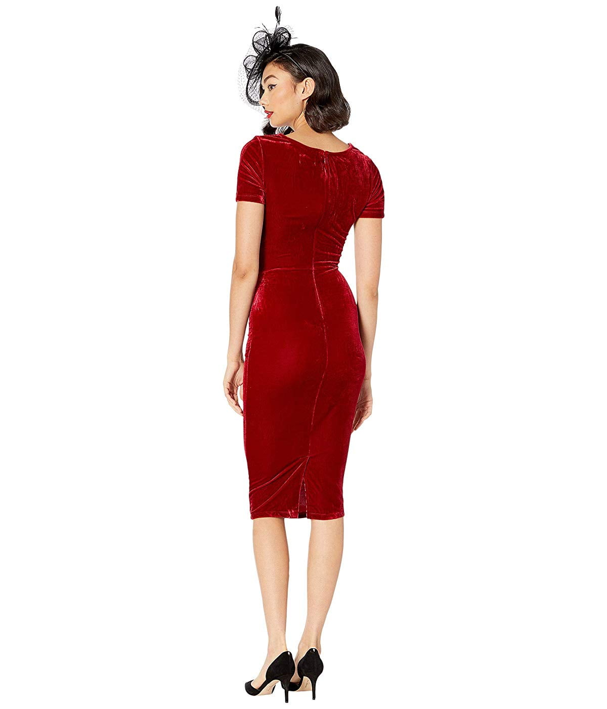 burgundy wiggle dress