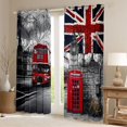 thumbnail image 2 of Manfei Grunge Uk Flag Blackout Curtains,Classic Phone Booth Curtains Pack of 2 (42x84 Each), 2 of 7