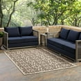thumbnail image 3 of Modway Ariana 94.5x122" Floral Trellis Fabric Area Rug in Light/Dark Beige, 3 of 8