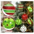 thumbnail image 6 of Costeam 3 CM 24 Pcs Christmas Glittering Elf Glass Ornaments for Tree - Mini Painted Swirl Dots Hanging Decorations - Red Green Christmas Tree Balls for Xmas Decor, 6 of 6
