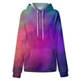 thumbnail image 5 of WTOBBY Women's Tie-Dye Graphic Hoodie, Oversized Casual Pullover, Long Sleeve Patchwork Print Sweatshirt with Vibrant Colors and Street Style Design,Light Purple 5XL, 5 of 6