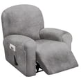 thumbnail image 1 of Funda de sillón reclinable ULTICOR para 1 asiento, terciopelo, elástica, gris claro, 1 of 7