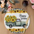 thumbnail image 3 of Sunflowers Truck Round 13 Inch Placemats Set of 6, Summer Seasonal Botanical Blooms Floral HeatResistant Non Slip Place Mats for Dining Table, Wipeable Braided Kitchen Table Mats for Housewarming, 3 of 9
