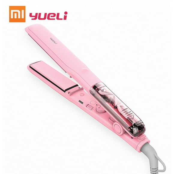 YueLi Hair Straightener Vapor Steam Curler Mini Portable LED Indicator Less Hair Damage 5 Levels Adjustable Temp for Traveling Home Fast Warming