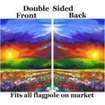 thumbnail image 2 of Abstract Floral Flowers Meadow Sunrise Oil Painting Colorful Spring Landscape House Flag 28" x 40" Double Sided Polyester Welcome Large Yard Garden Flag Banners for Patio Lawn Home, 2 of 6