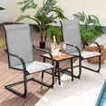thumbnail image 2 of Costway 2pcs C-Spring Motion Patio Dining Chairs All Weather Heavy Duty Outdoor Gray, 2 of 8