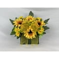 thumbnail image 4 of Sympathy Silks Artificial Cemetery Flowers - Realistic - Outdoor Grave Decorations Sunflower and Bow Brick for Outside Monument, 4 of 7