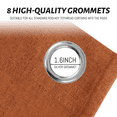 thumbnail image 5 of Yakamok Burnt Orange Linen Curtains 100% Blackout 84 Inches Long,Room Darkening Textured Curtains for Living Room Thermal Grommet Bedroom Curtains 2 Panels with Greyish White Liner, 5 of 7
