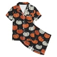 thumbnail image 4 of JAJAHO Halloween Kids Pajamas Set Boy Girl Pumpkin Ghost Pajama Short Sleeve Button 2 Piece Pjs 3-14Y, 4 of 4