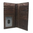 thumbnail image 2 of Western Genuine Leather Praying Cowboy Tooled Laser Cut Men's Long Bifold Wallet in 10 colors, 2 of 4
