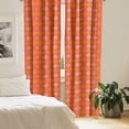 thumbnail image 2 of Ambesonne Floral Window Curtains, Warm Color Symmetric Flowers, Each 28" W x 95" L, Vermilion and Pale Orange, 2 of 3