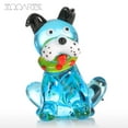 thumbnail image 2 of Tooarts Blue Squatting Dog Gift Glass Ornament Animal Figurine Handblown Home Decor Multicolor, 2 of 8