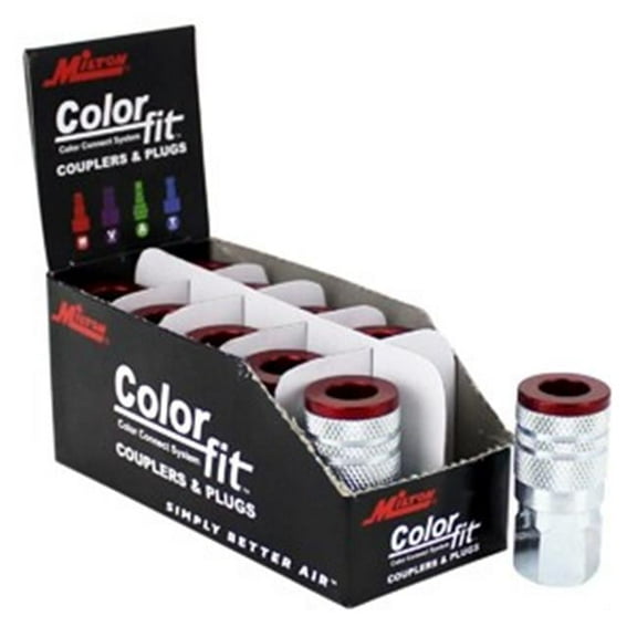 Milton MI715MC 0.25 in. NPTF M Style ColorFit Couplers - Red