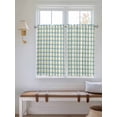 thumbnail image 6 of Tier Curtains 45 Inches Long, Turquoise Green Plaid, Window Treatment Curtain Drapes, Abstract Minimalistic Geometric Grid Small Curtain Drapes for Bathroom Laundry Room, 27.5"x45", 2 Panels, 6 of 7