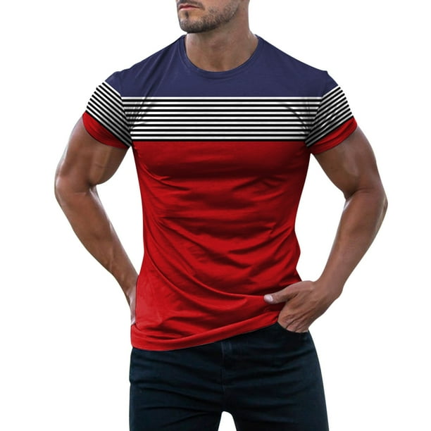 Ketyyh-chn99 Mens Summer Shirts Casual Under Shirts for Men 2024 Summer  Shirts Short Sleeve Fashion Beach Shirt With Pocket Red,3XL