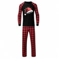 thumbnail image 5 of Odeerbi Christmas Pajamas for Family Holiday Plaid Long Sleeve Family Christmas Pajamas Matching Sets Dad Plaid Print Tops Pants Set Loungewear Two-Piece Sleepwear Xmas PJs Set Black, 5 of 7