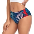 thumbnail image 2 of Balery Red And Blue Leaves Ropa Interior de Algodón para Mujer con Dibujo – Braguitas Cómodas y Elásticas, Estilo Clásico-Large, 2 of 6