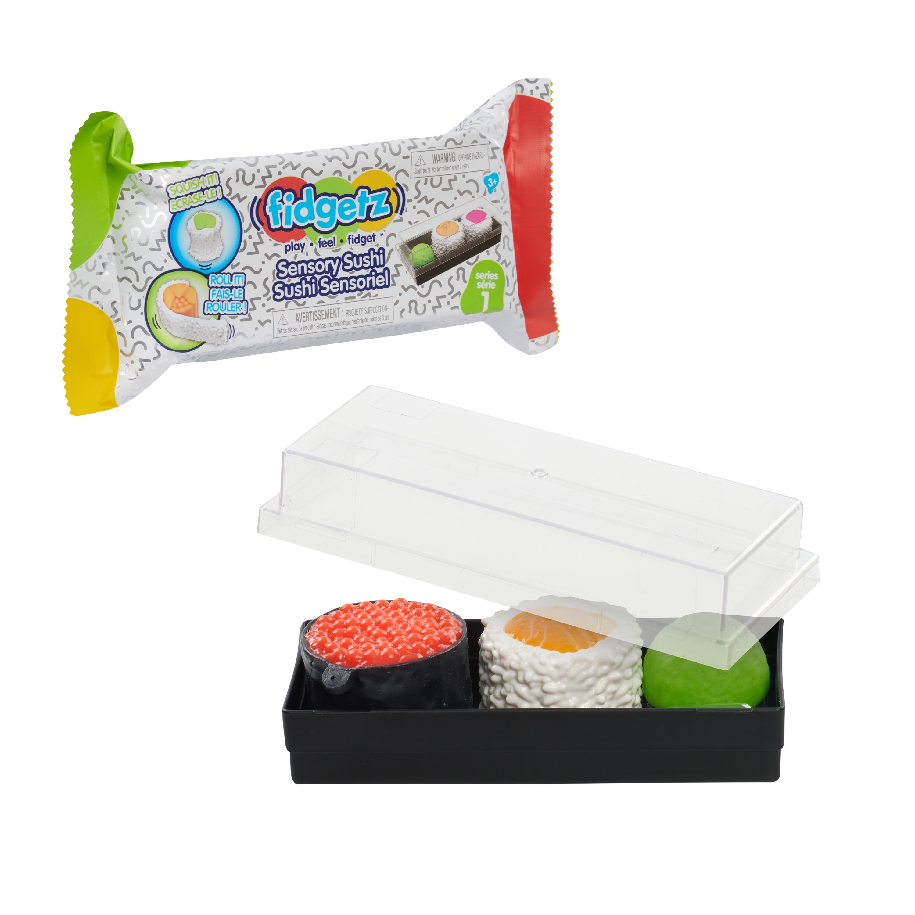 Fidgetz Sensory Sushi, Sold Separately, Styles May Vary, Squishy and Stretchy Tactile Fidget,  Kids Toys for Ages 3 Up, Gifts and Presents, Walmart Exclusive