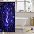 thumbnail image 3 of Manfei Celestial Moon Stars Shower Curtain 72Wx78L,Cartoon Starry Sky Bath Curtain,Dark Purple, 3 of 5