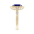 thumbnail image 3 of ANGARA Lab Grown 2 Ct Blue Sapphire Ornate Engagement Ring for Women in 14K Yellow Gold (Size-9x7mm) | September Birthstone, Anniversary, Jewelry Gift for Women | Lab-Grown Blue Sapphire Ring, 3 of 8