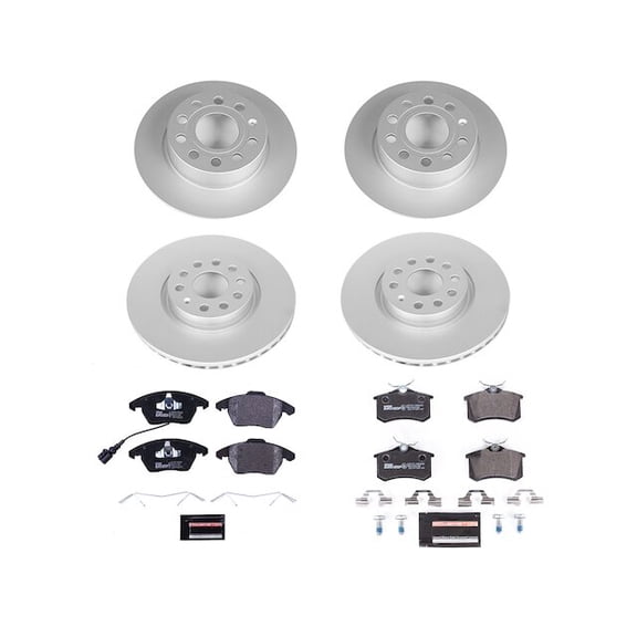 Front and Rear Brake Pad and Rotor Kit - Compatible with 2013 - 2017 Volkswagen Beetle 2014 2015 2016