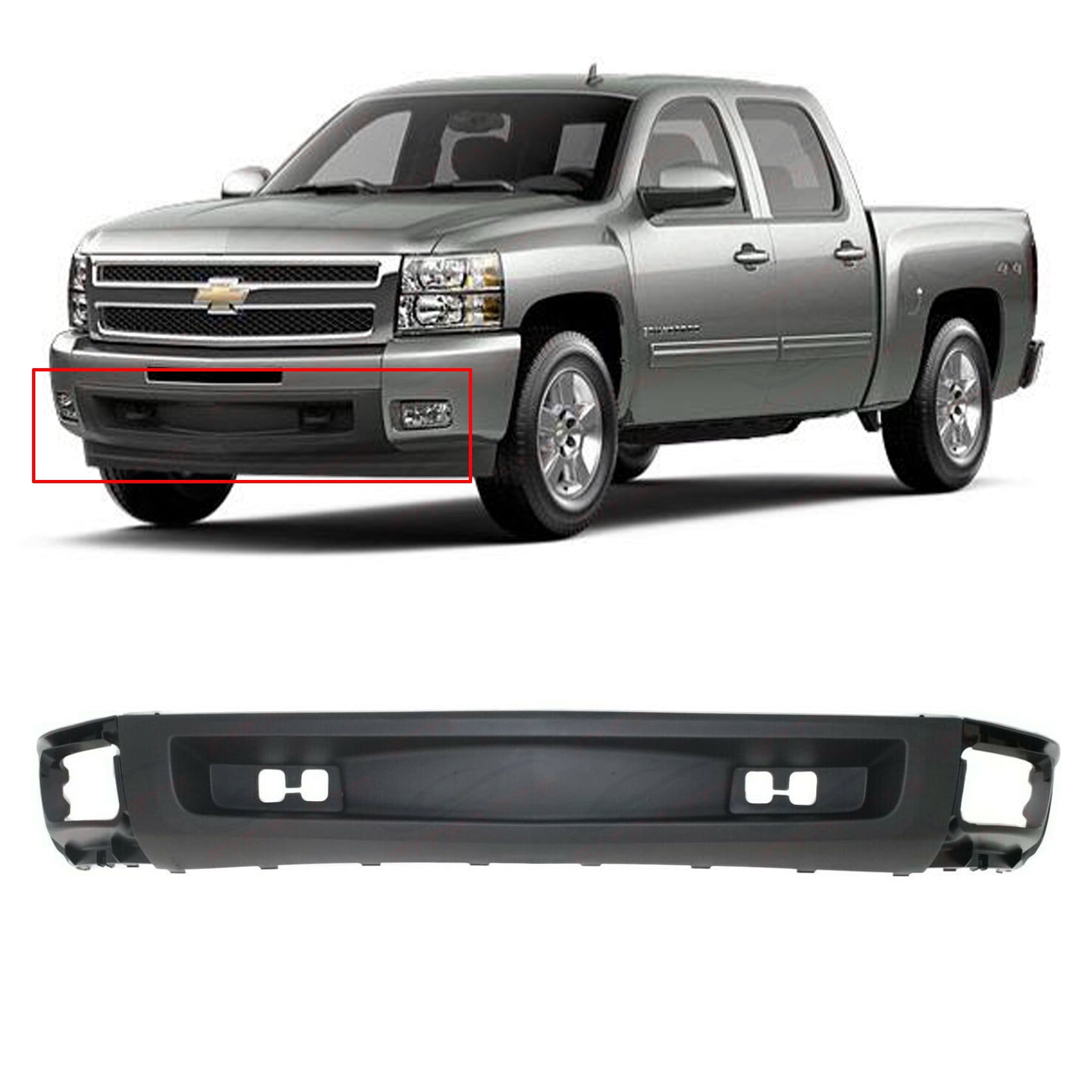 Primed Front Lower Bumper Cover Fascia for 20072013 Chevy Silverado