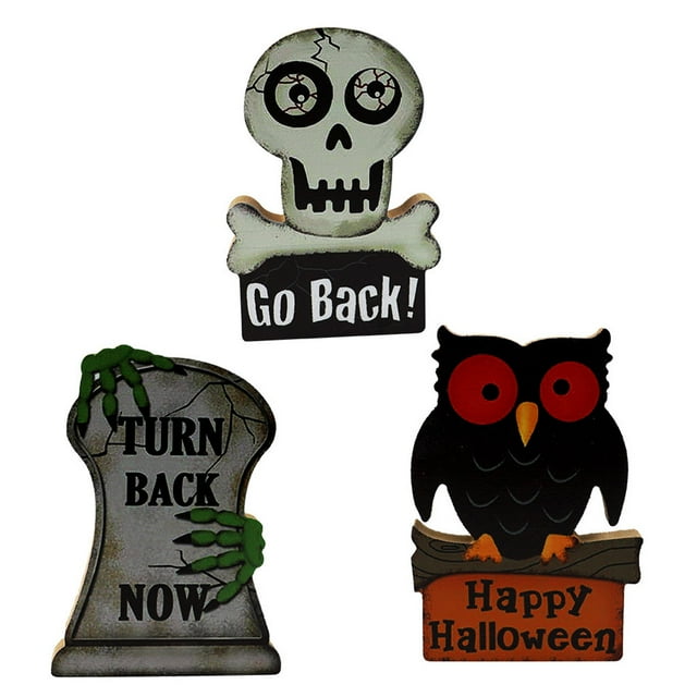 Billuyoard Cartel de decoración de de Halloween, Festival de calabaza de madera, placa decorativa de escritorio, suministros para fiestas, accesorios Kits de decoración para fiestas Tipo 2 Billuyoard HA063923-02