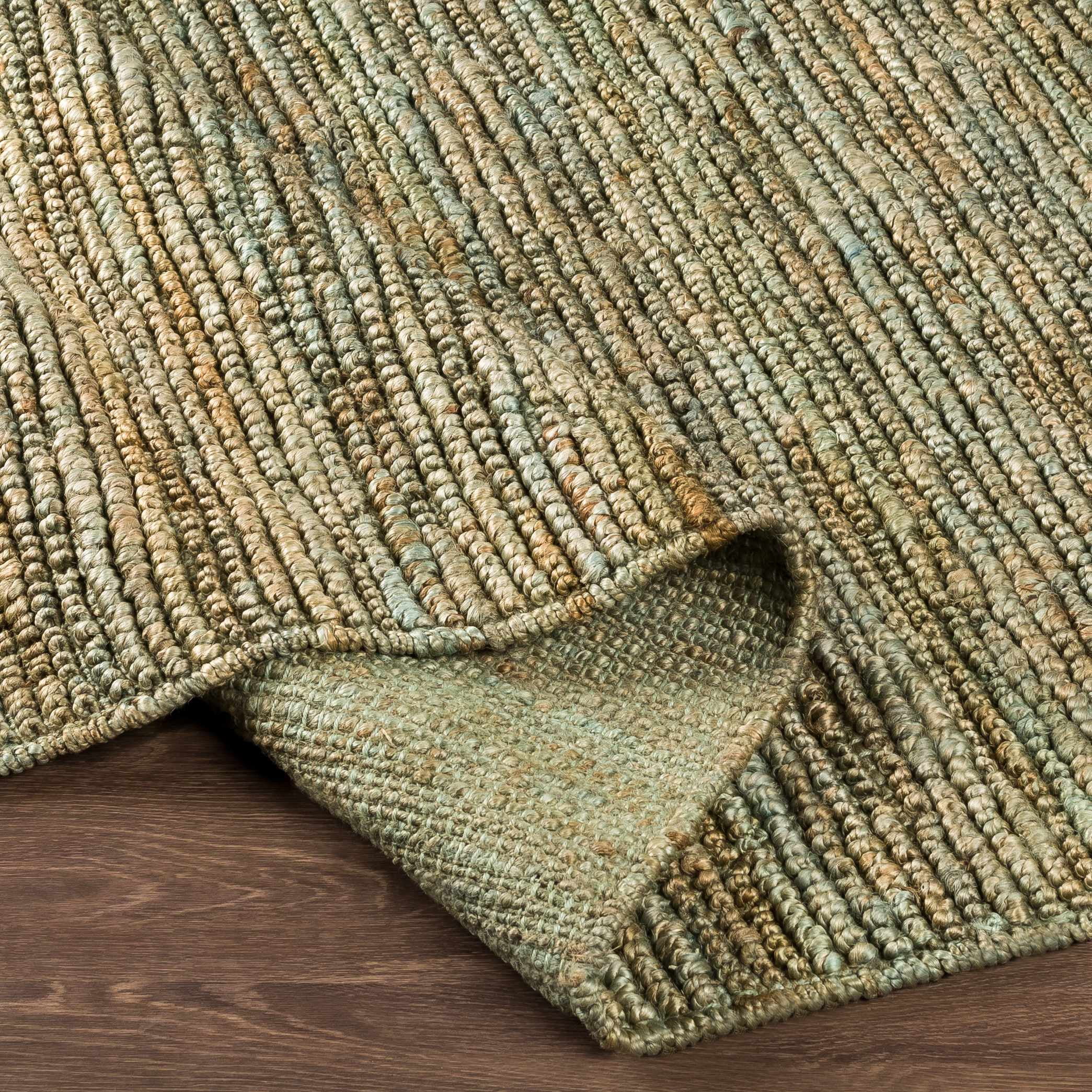 Hauteloom Kurtz Jute Living Room, Bedroom Area Rug - Traditional, Transitional - Sage - 9' x 13'