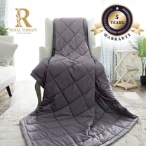 Royal Therapy Weighted Blanket – Heavy 100% Cotton Blanket with Premium Glass Beads (15 lb 60" x 80", Royal Grey), Suitable for One Person (~250 lbs) – Use on Queen/King Bed