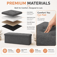 thumbnail image 7 of Tunmod 43" Folding Storage Ottoman Bench, Tufted Fabric Storage Bench with Thicker Foam Padded Seat, 660 lbs Capacity Footrest Toy Chest for Living Room, Bedroom, End of Bed, Dark Grey, 7 of 7