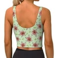 Jgfou Lilies Flowers Print Womens Sports Bra Padded Workout Sports