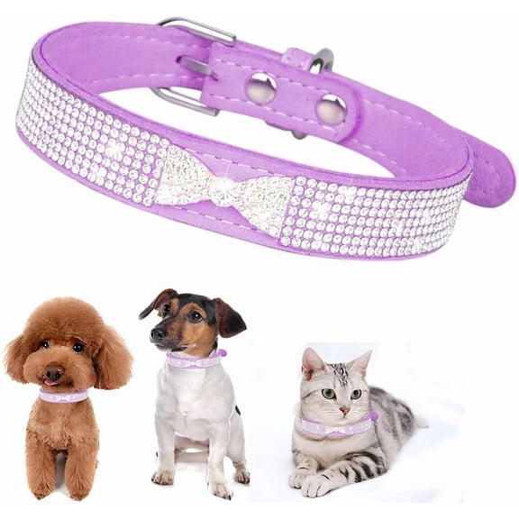 Mumup 1Pack Dog Collar for Extra Dogs ,Rhinestone Bling Diamond Sparkly Crystal Jewel Cute Adjustable for Small Medium Large Girl Puppy Cat Collars Female Pet Kitten