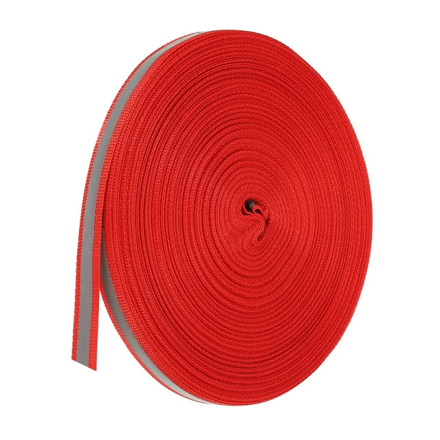 Unique Bargains Bande Réfléchissante, 10mm x 50 Verges Bande Réfléchissante pour Vêtements Imperméables, Rouge