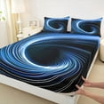 thumbnail image 3 of Manfei Boys Girls Blue Spiral Stripes 3pcs Twin Sheet Sets,Geometric Lines Twin Fitted Sheet,Abstract Gradient Breathable Flat Sheet,Microfiber Bedroom Decor, 3 of 7