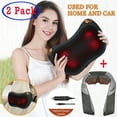 thumbnail image 1 of 2 Packs Shiatsu Pillow Massager with Heat for Back, Neck, and Shoulders, Black + Grey, 1 of 8