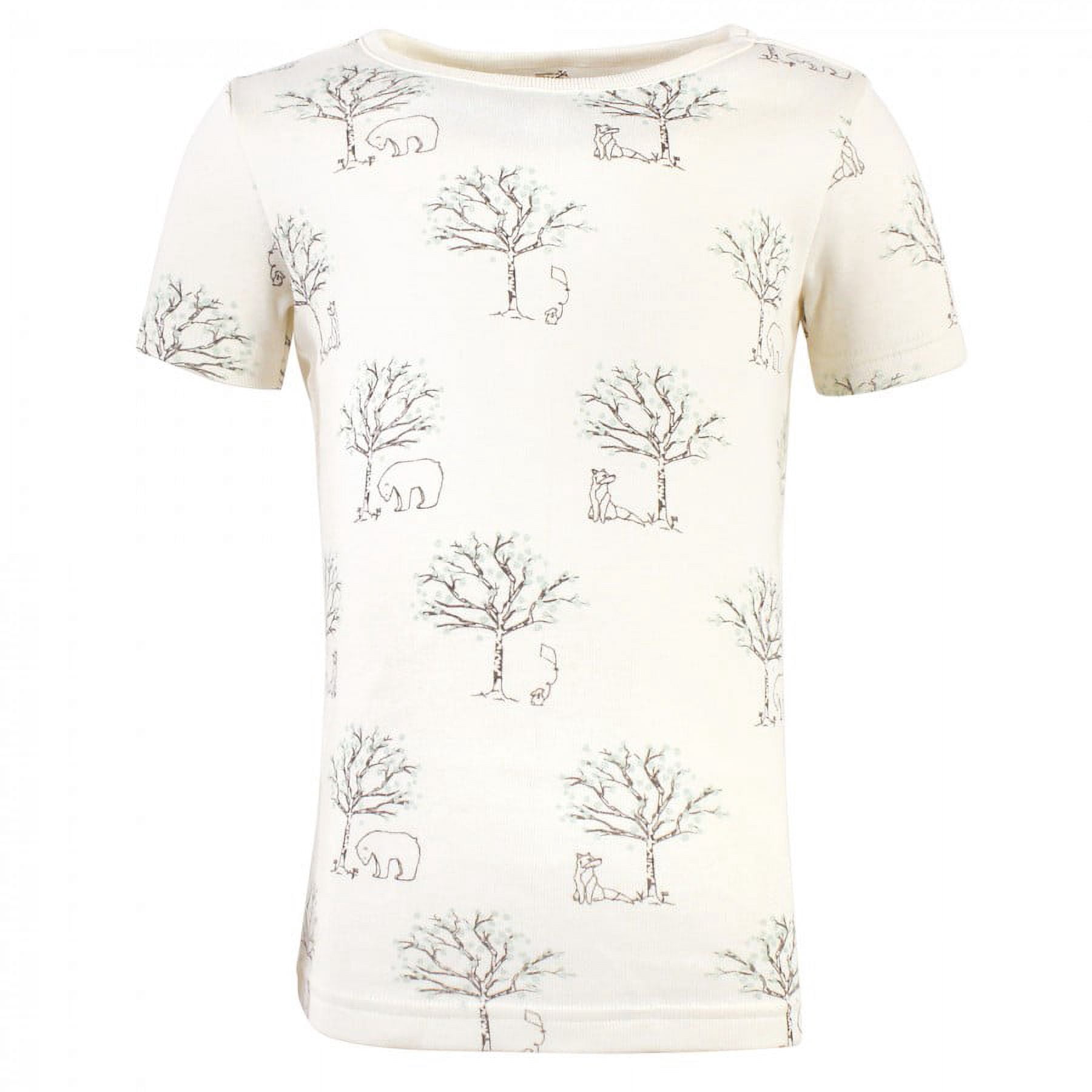 Touched by Nature Baby, Toddler and Kids Unisex Organic Cotton Tight-Fit Pajama Set, Birch Trees, 3 Toddler