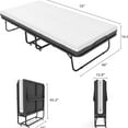 thumbnail image 2 of Fold Up Bed With Foam And Cloth - Adult Portable Cot, 75"l X 46"w, Load Capacity 450lb Folding Cot Memory Sponge Fill Removable Cover For Easy Cleaning, 2 of 2