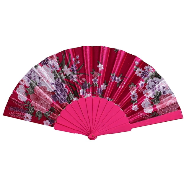 Ventiladores plegables Impresión retro Estilo chino Danza de la boda de la boda del abanico plegable del plegado de la flor de los fanáticos decorativos