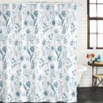 thumbnail image 3 of Shower Curtain Bathroom Set Watercolor Blue Flower Leaves Waterproof Fabric Shower Curtains with Grommets&Hooks, Spring Orchid on White Privacy Bath Curtain for Bathtub 72x72in, 3 of 9