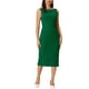 thumbnail image 2 of Vestido formal midi sin mangas de cuello barco para mujer INSPIRE CHIC en verde oscuro M, 2 of 5