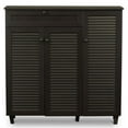 thumbnail image 2 of Bowery Hill Contemporary 3 Door Shoe Cabinet in Dark Brown, 2 of 6