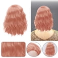 thumbnail image 5 of Leatfisat Short Dark Orange Wig With Bangs Women Short Curly Wavy Bob Wig Shoulder Synthetic Party Wigs (Dark Orange), 5 of 9